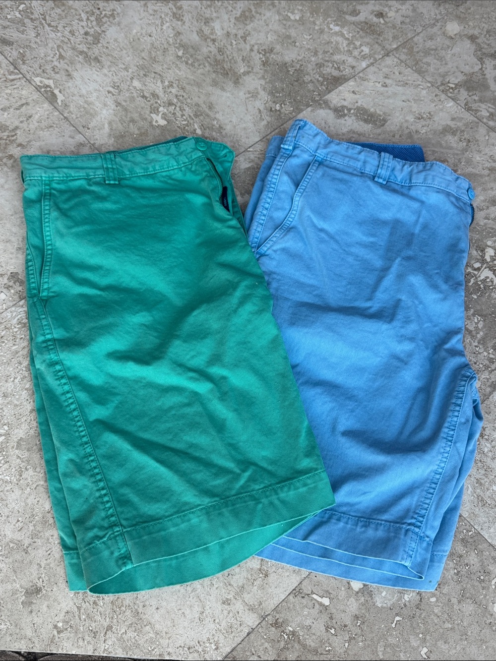 Daniel Cremieux Teal & Sky Blue Flat Front Cotton Shorts